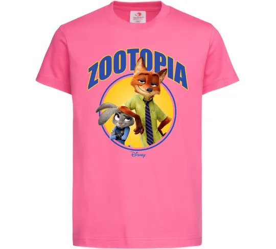 Детская футболка Нік та Джуді Зоотрополіс Ярко-розовый фото