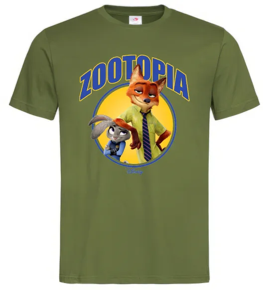 Мужская футболка Нік та Джуді Зоотрополіс Оливковый фото