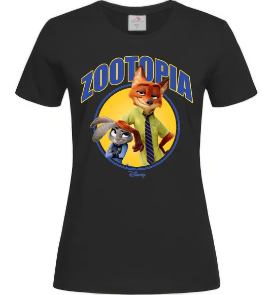Женская футболка Нік та Джуді Зоотрополіс Черный фото