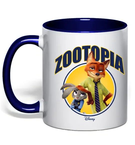 Чашка с цветной ручкой Нік та Джуді Зоотрополіс Глубокий темно-синий фото