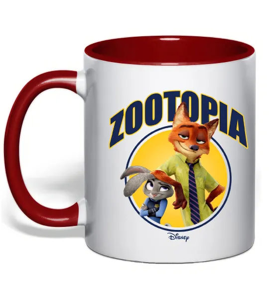 Чашка с цветной ручкой Нік та Джуді Зоотрополіс Красный фото