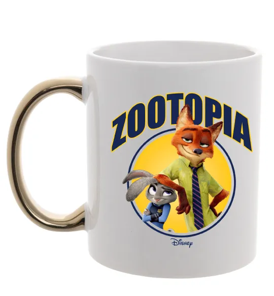 Чашка с цветной ручкой Нік та Джуді Зоотрополіс Золото фото