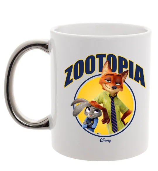 Чашка с цветной ручкой Нік та Джуді Зоотрополіс Серебро фото