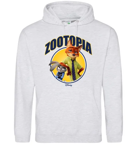 Мужская толстовка (худи) Нік та Джуді Зоотрополіс Серый меланж фото