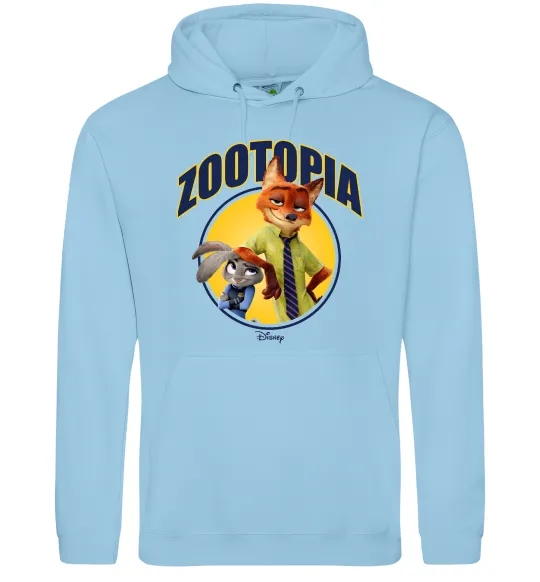 Чоловіча толстовка (худі) Нік та Джуді Зоотрополіс Блакитний фото