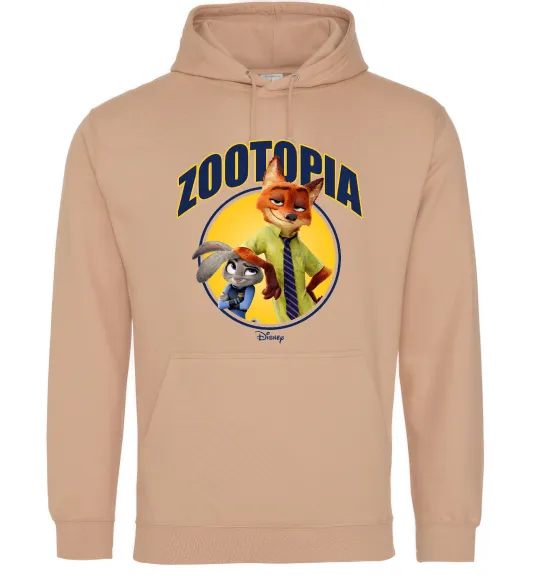 Женская толстовка (худи) Нік та Джуді Зоотрополіс Песочный фото