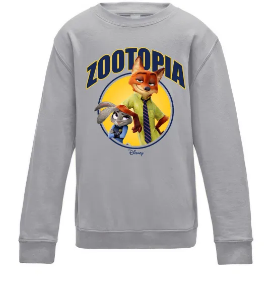 Детский Свитшот Нік та Джуді Зоотрополіс Серый меланж фото