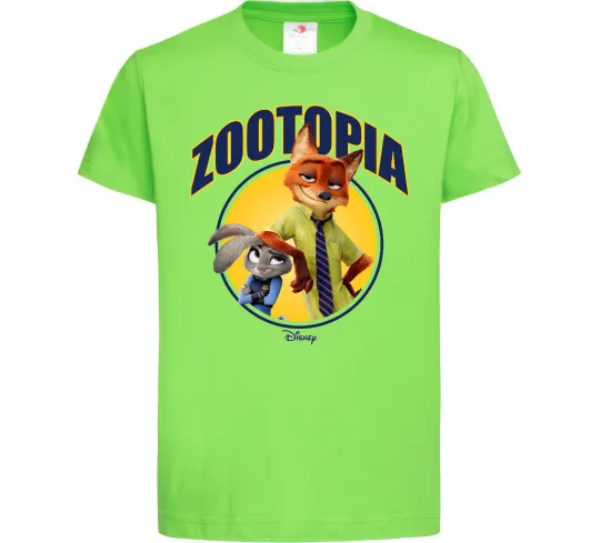 Детская футболка Нік та Джуді Зоотрополіс Лаймовый фото