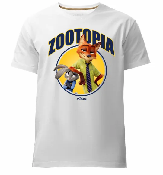 Мужская премиум футболка Нік та Джуді Зоотрополіс Белый фото