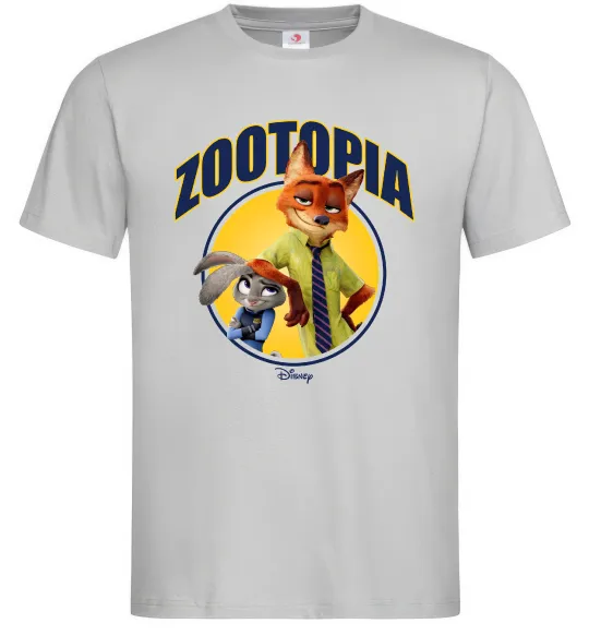 Мужская футболка Нік та Джуді Зоотрополіс Серый фото