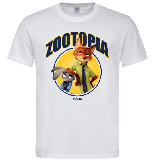 Мужская футболка Нік та Джуді Зоотрополіс Белый фото