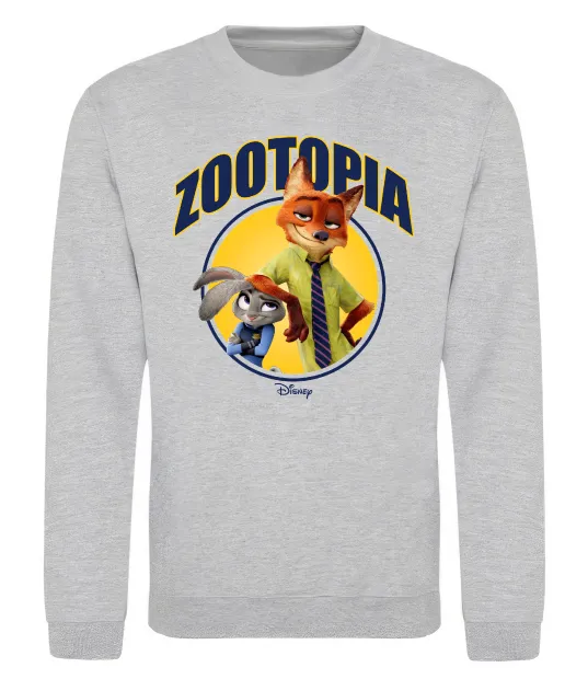 Свитшот Нік та Джуді Зоотрополіс Серый меланж фото