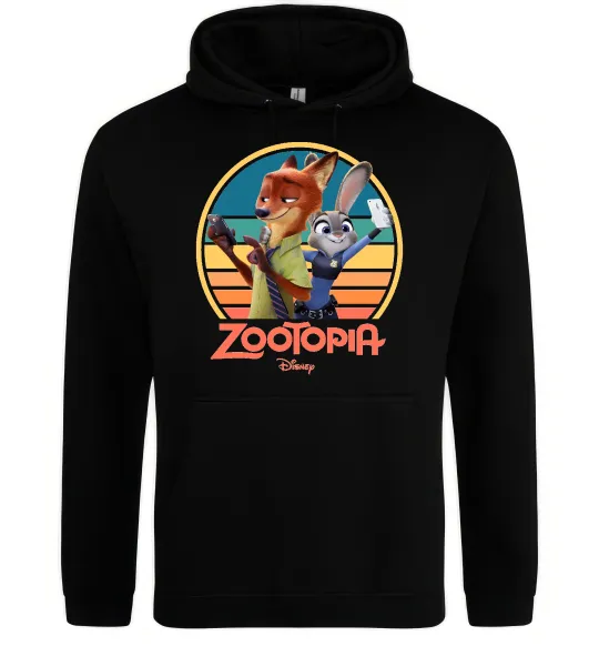 Женская толстовка (худи) Nick and Judy selfie Черный фото