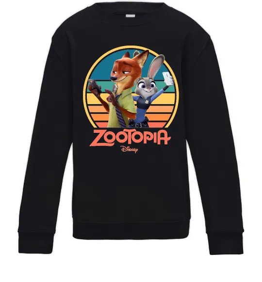 Детский Свитшот Nick and Judy selfie Черный фото