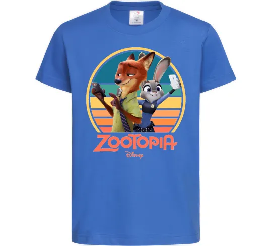 Детская футболка Nick and Judy selfie Ярко-синий фото