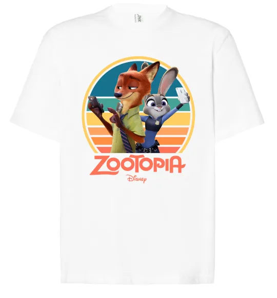 Футболка Оверсайз Nick and Judy selfie Белый фото