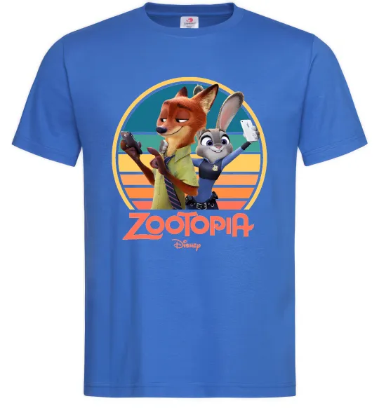 Мужская футболка Nick and Judy selfie Ярко-синий фото