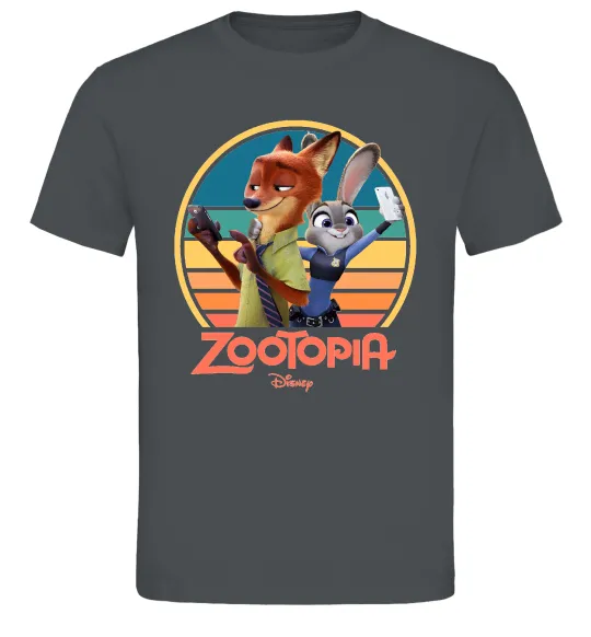 Мужская футболка Nick and Judy selfie Графит фото