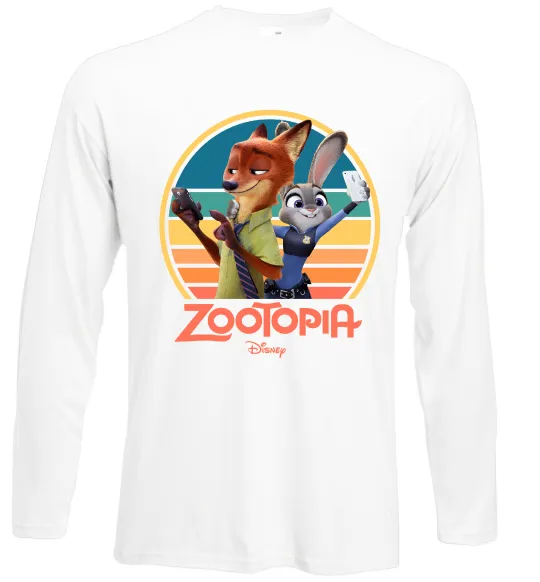 Лонгслив Nick and Judy selfie Белый фото