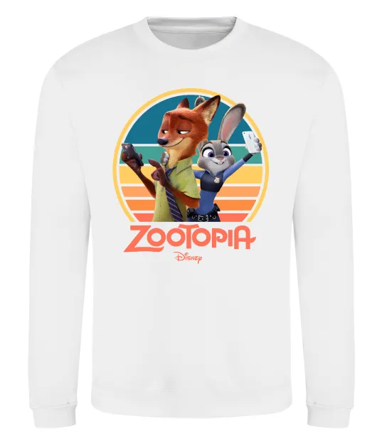 Свитшот Nick and Judy selfie Белый фото