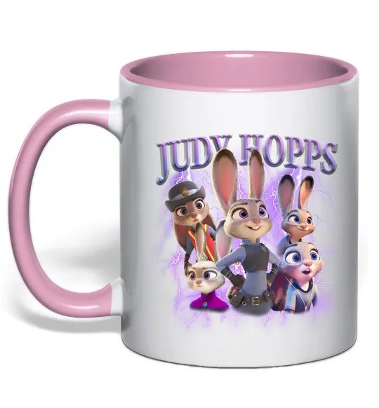 Чашка с цветной ручкой Judy Hopps Нежно розовый фото