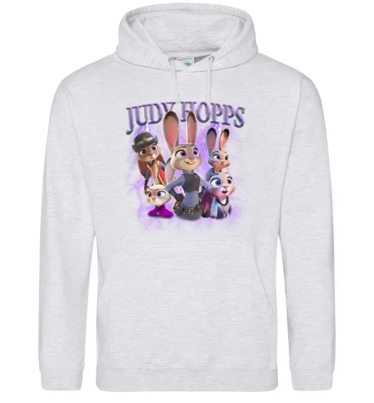 Мужская толстовка (худи) Judy Hopps Серый меланж фото