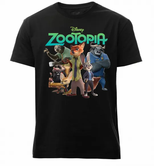 Мужская премиум футболка Zootopia disney Черный фото