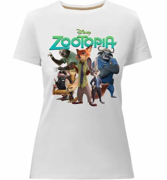 Жіноча преміум футболка Zootopia disney Білий фото