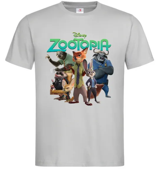 Мужская футболка Zootopia disney Серый фото