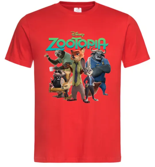 Мужская футболка Zootopia disney Красный фото