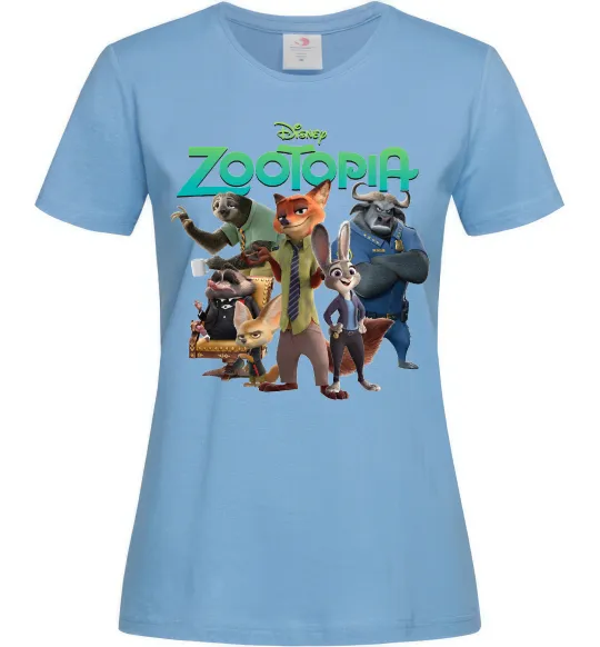 Женская футболка Zootopia disney Голубой фото