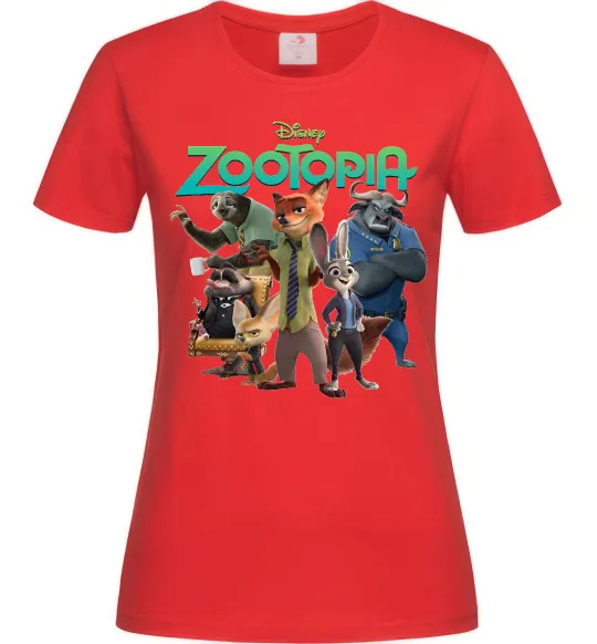 Женская футболка Zootopia disney Красный фото