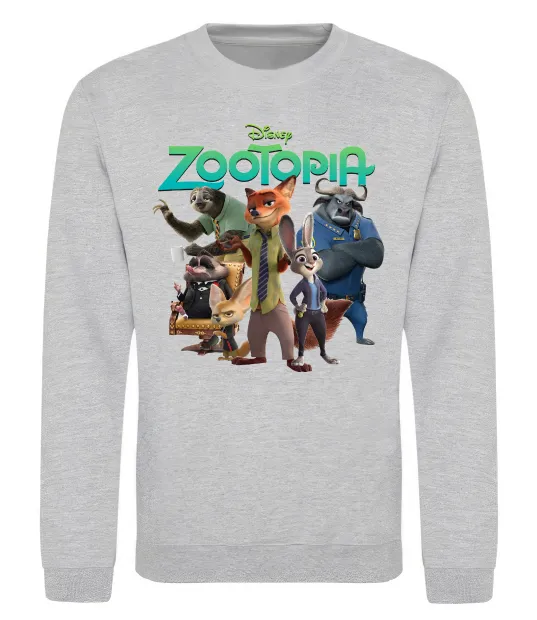 Світшот Zootopia disney Сірий меланж фото