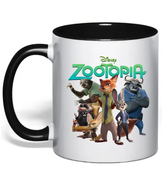 Чашка с цветной ручкой Zootopia disney Черный фото