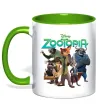 Чашка з кольоровою ручкою Zootopia disney Лаймовий фото