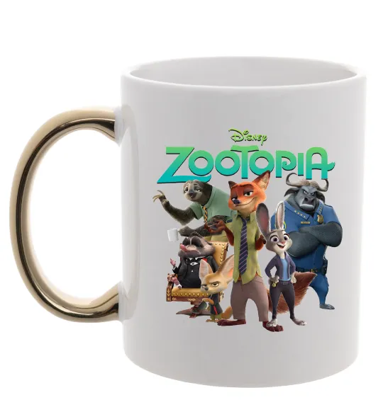 Чашка с цветной ручкой Zootopia disney Золото фото