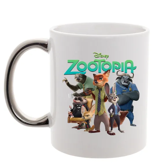 Чашка с цветной ручкой Zootopia disney Серебро фото
