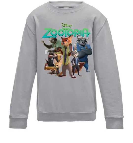 Детский Свитшот Zootopia disney Серый меланж фото