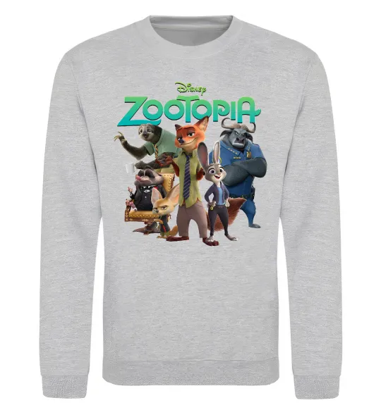 Світшот Zootopia disney Сірий меланж фото