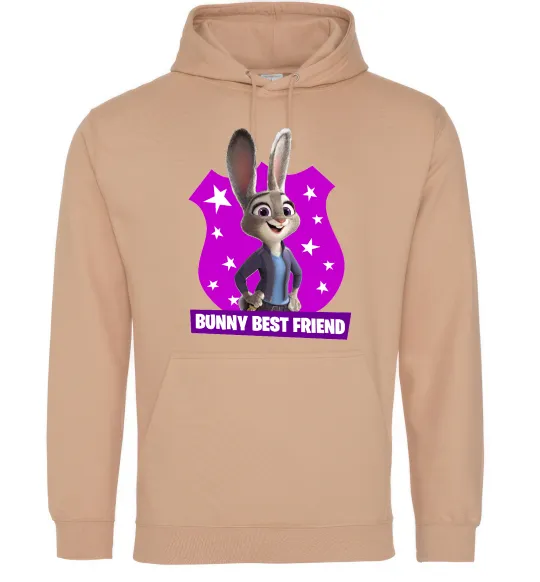 Мужская толстовка (худи) Bunny Best Friend Песочный фото