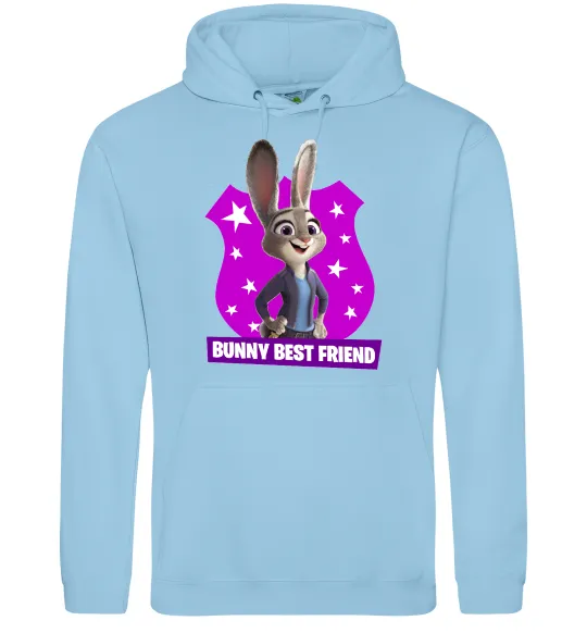 Мужская толстовка (худи) Bunny Best Friend Голубой фото