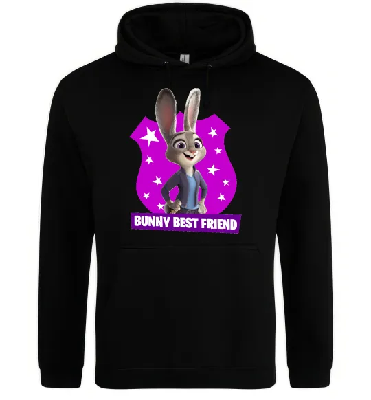 Жіноча толстовка (худі) Bunny Best Friend Чорний фото