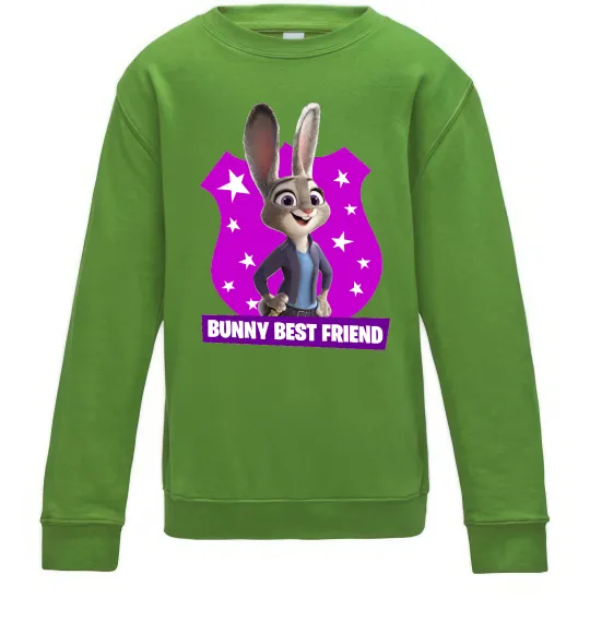 Детский Свитшот Bunny Best Friend Лаймовый фото