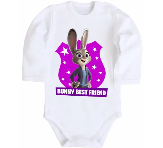 Дитячий бодік Bunny Best Friend Білий фото