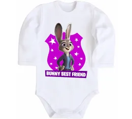 Дитячий бодік Bunny Best Friend Білий фото