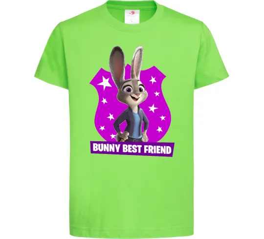Детская футболка Bunny Best Friend Лаймовый фото