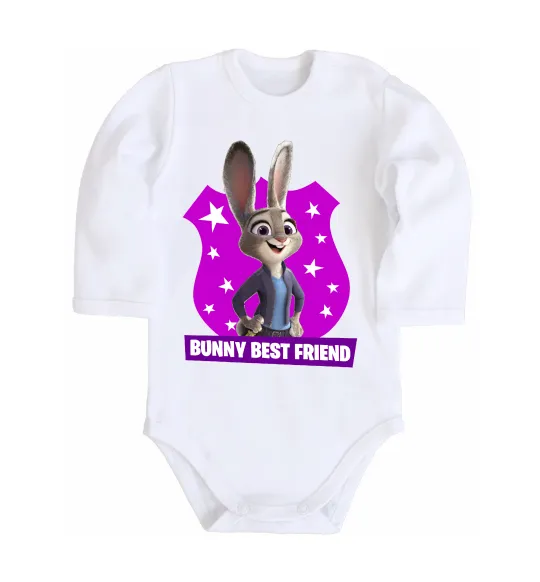 Дитячий бодік Bunny Best Friend Білий фото