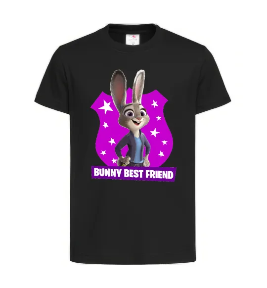 Дитяча футболка Bunny Best Friend Чорний фото