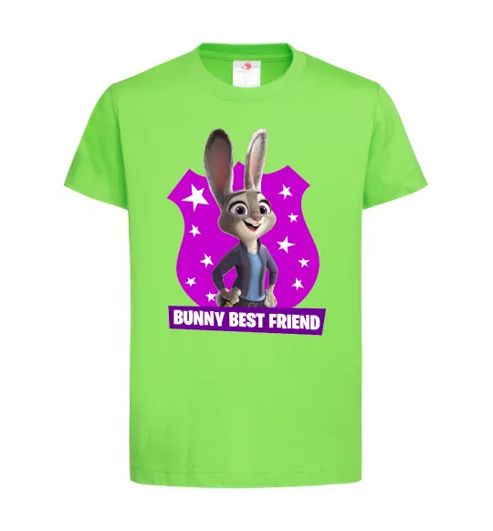 Дитяча футболка Bunny Best Friend Лаймовий фото
