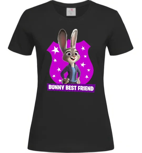 Женская футболка Bunny Best Friend Черный фото